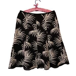Ann Taylor Brown with Embroidered Palms Lined Skirt 4